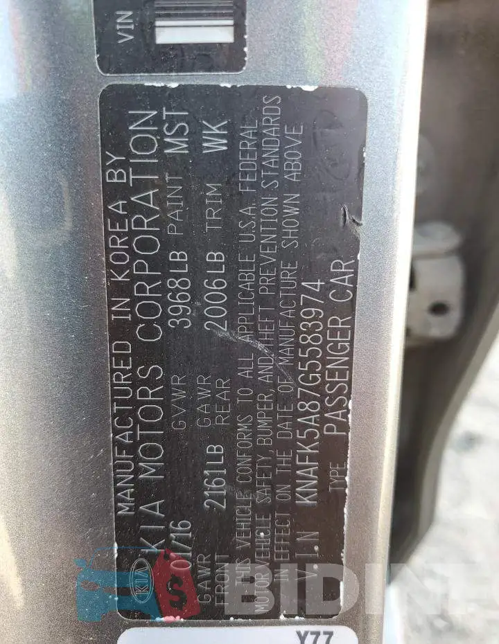 KNAFK5A87G5583974 Photo# 12