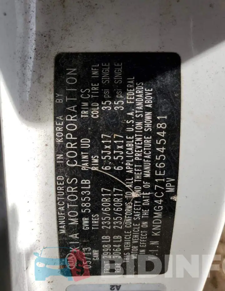 KNDMG4C71E6545481 Photo# 13