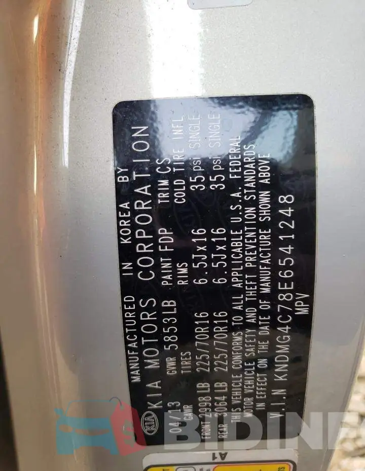 KNDMG4C78E6541248 Photo# 12