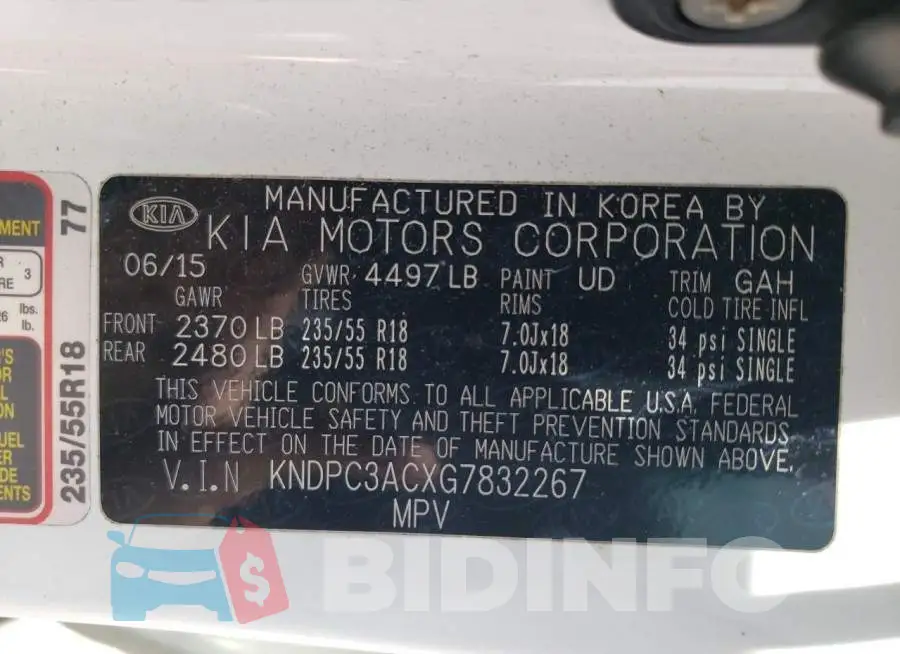 KNDPC3ACXG7832267 Photo# 13