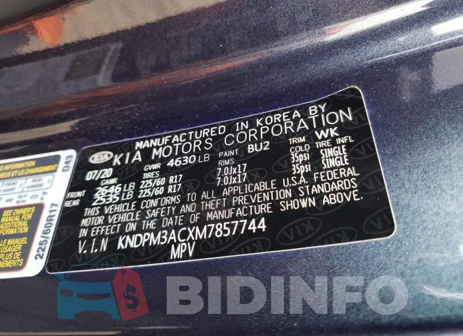 KNDPM3ACXM7857744 Photo# 12