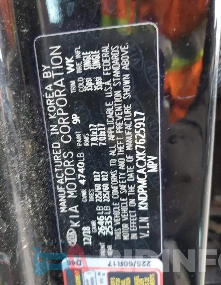 KNDPMCACXK7625917 Photo# 12