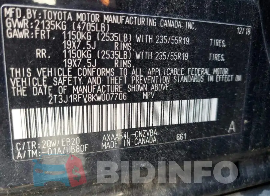 2T3J1RFV8KW007706 Photo# 13