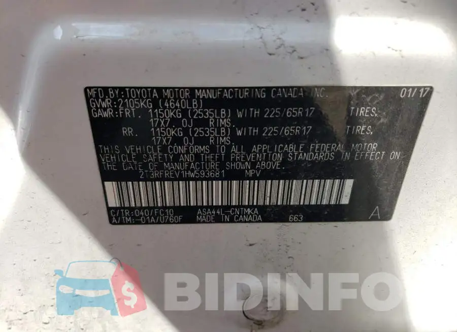 2T3RFREV1HW593681 Photo# 13