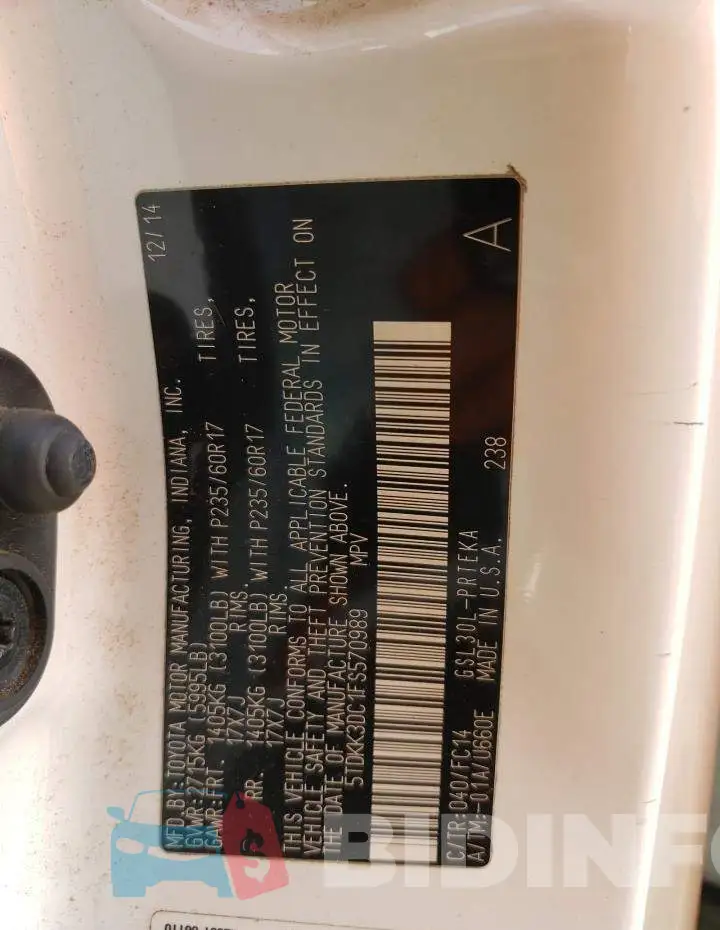 5TDKK3DC1FS570989 Photo# 14