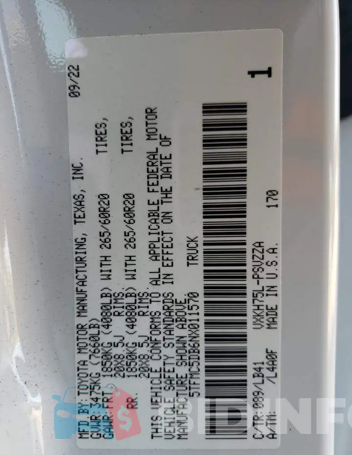 5TFMC5DB6NX011570 Photo# 13