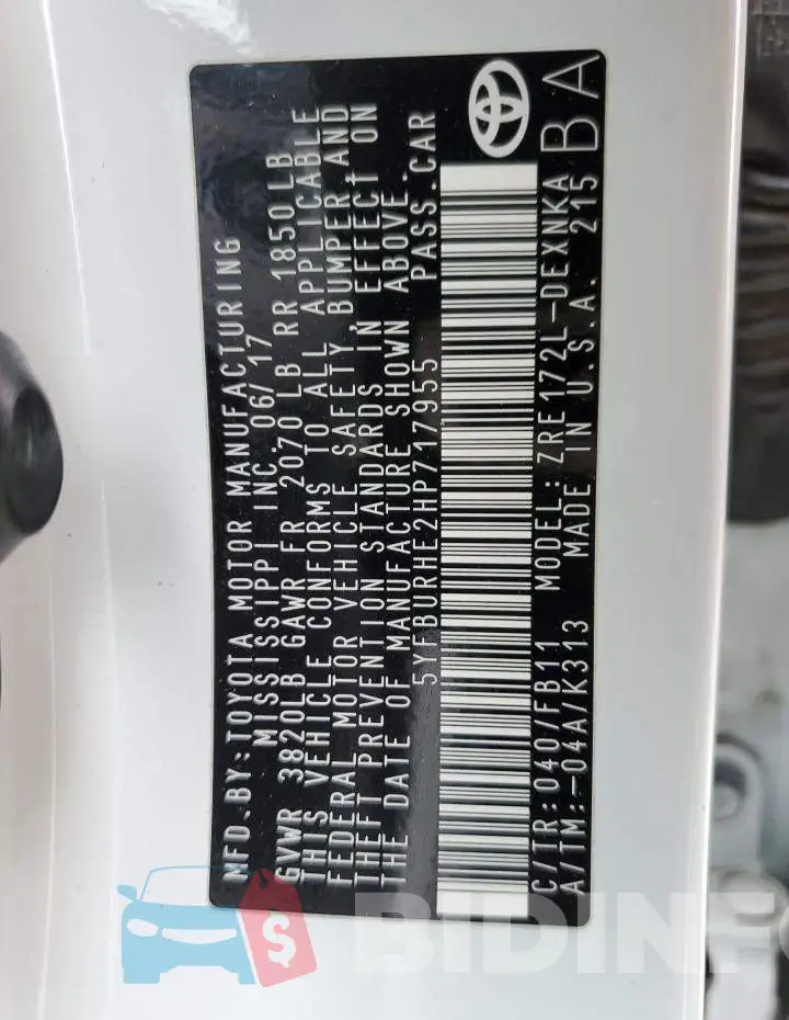 5YFBURHE2HP717955 Photo# 12