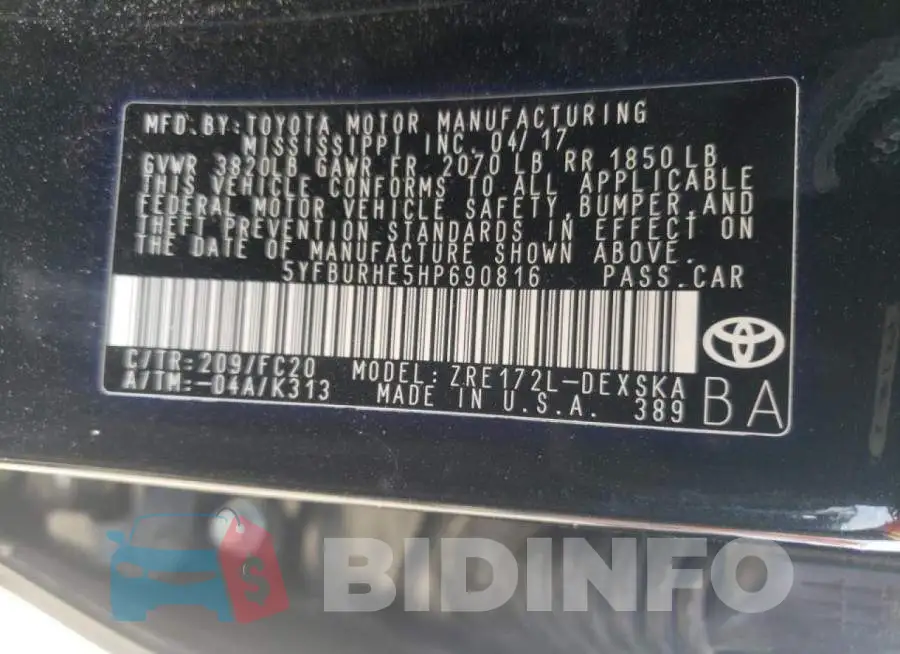 5YFBURHE5HP690816 Photo# 12