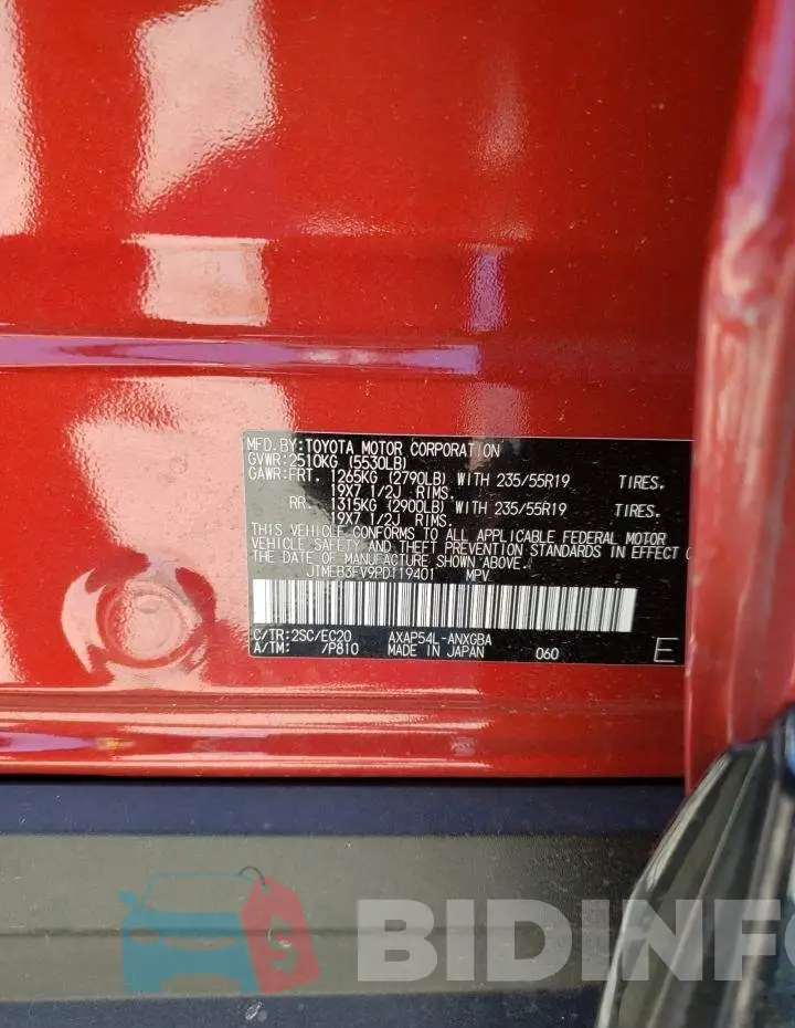 JTMEB3FV9PD119401 Photo# 13