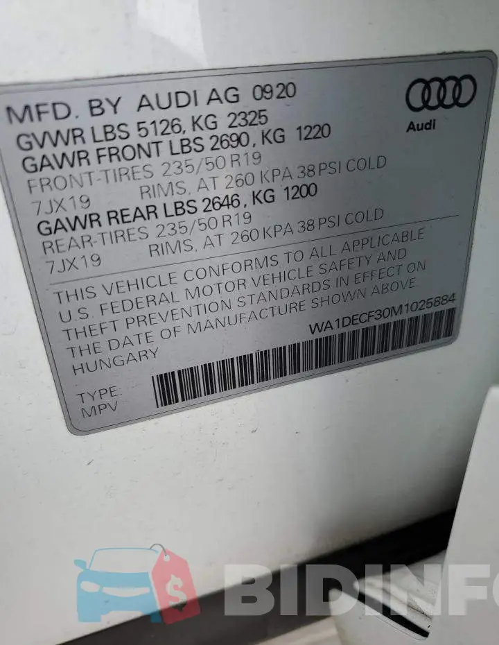 WA1DECF30M1025884 Photo# 13