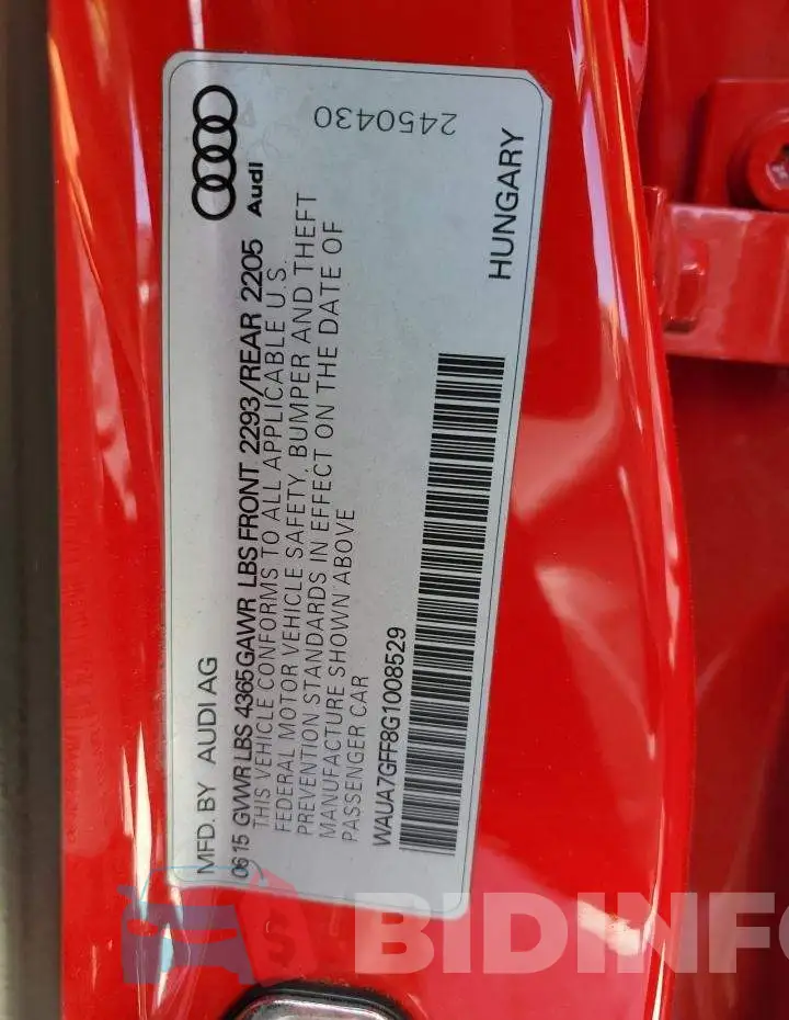 WAUA7GFF8G1008529 Photo# 12