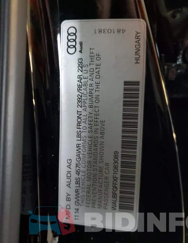 WAUBFGFFXF1083089 Photo# 12