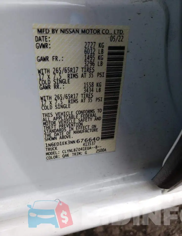 1N6ED1EK3NN676640 Photo# 12