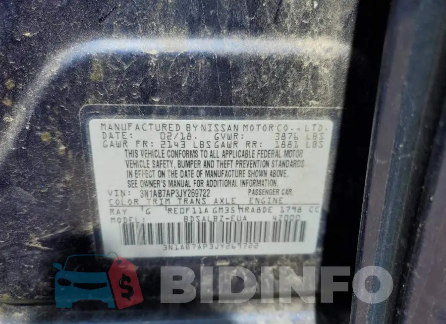 3N1AB7AP3JY269722 Photo# 12