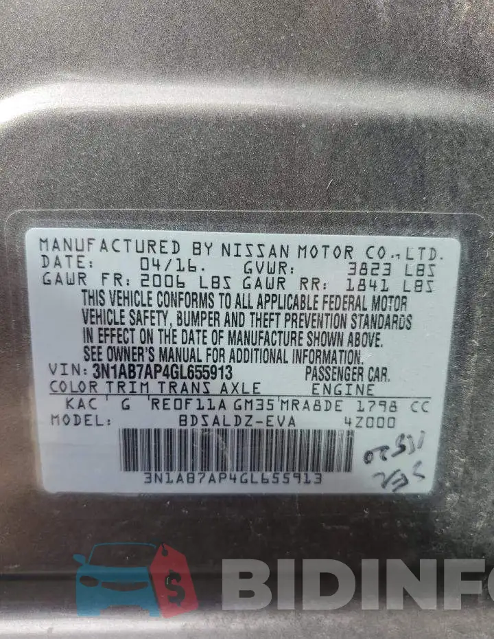 3N1AB7AP4GL655913 Photo# 12