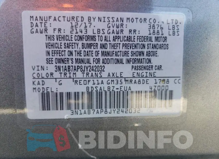 3N1AB7AP8JY242032 Photo# 13