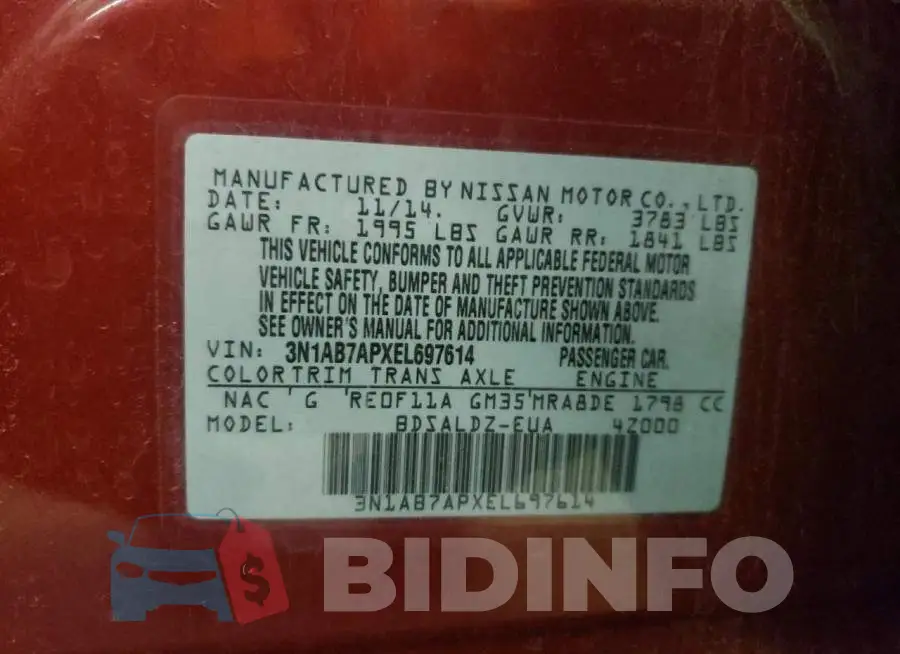 3N1AB7APXEL697614 Photo# 12