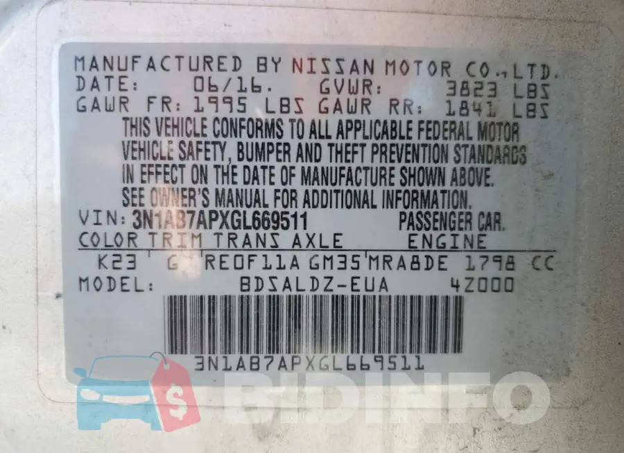 3N1AB7APXGL669511 Photo# 12