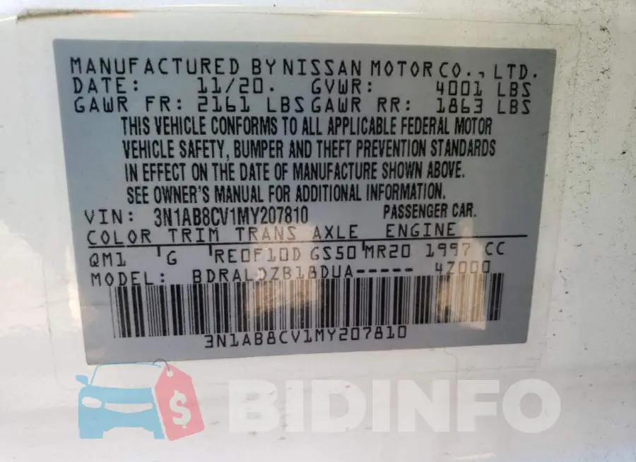 3N1AB8CV1MY207810 Photo# 12