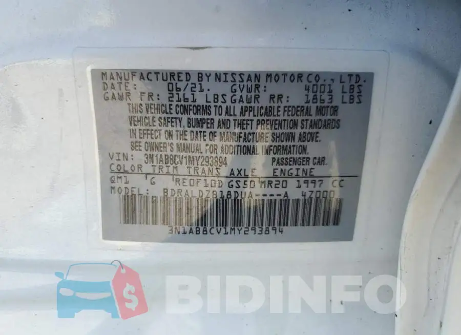 3N1AB8CV1MY293894 Photo# 12