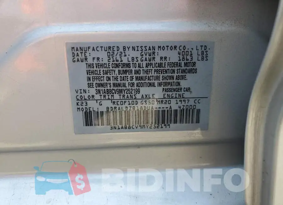 3N1AB8CV9MY252199 Photo# 12