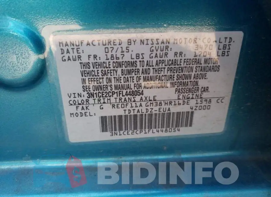 3N1CE2CP1FL448054 Photo# 12