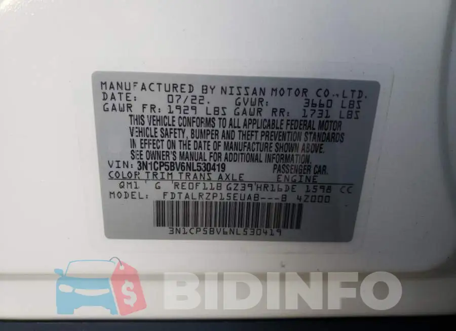 3N1CP5BV6NL530419 Photo# 10