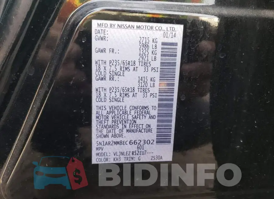 5N1AR2MM8EC662302 Photo# 13