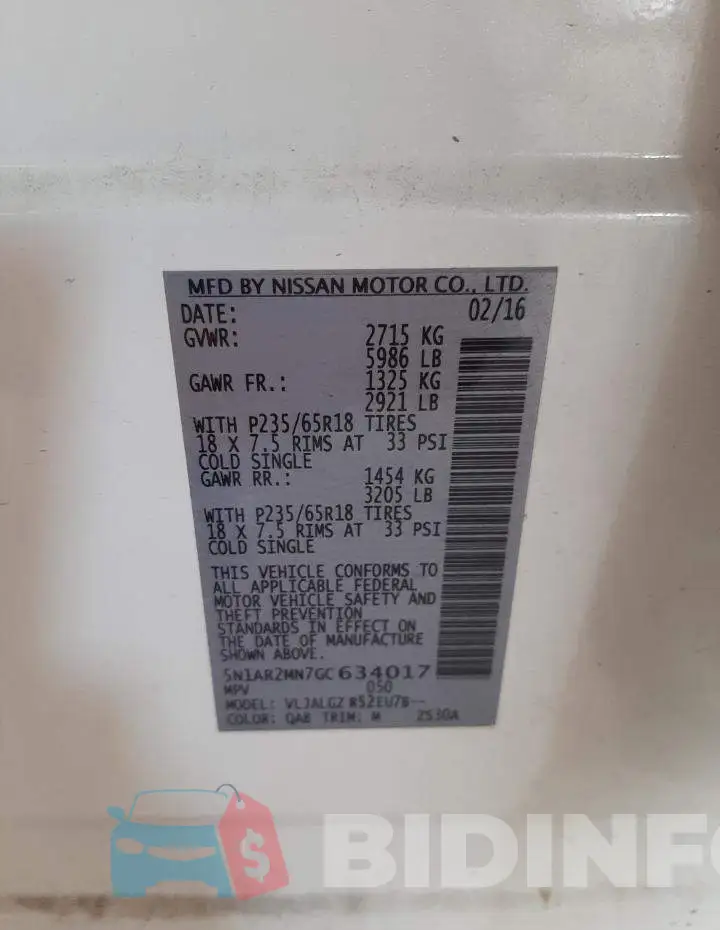 5N1AR2MN7GC634017 Photo# 13