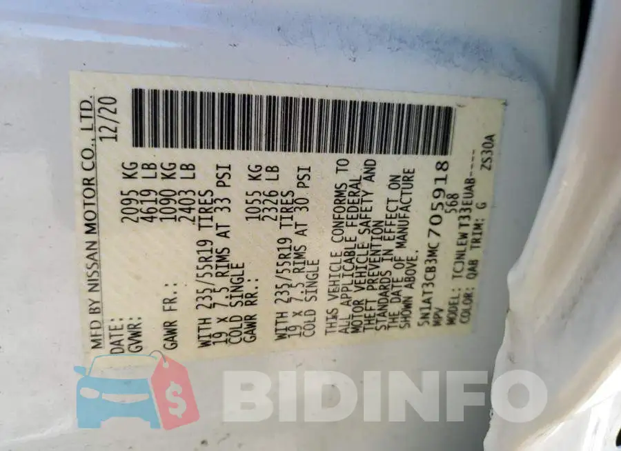 5N1AT3CB3MC705918 Photo# 13