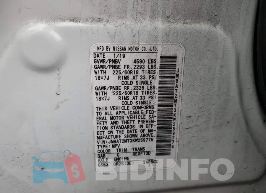 JN8AT2MT3KW259775 Photo# 13