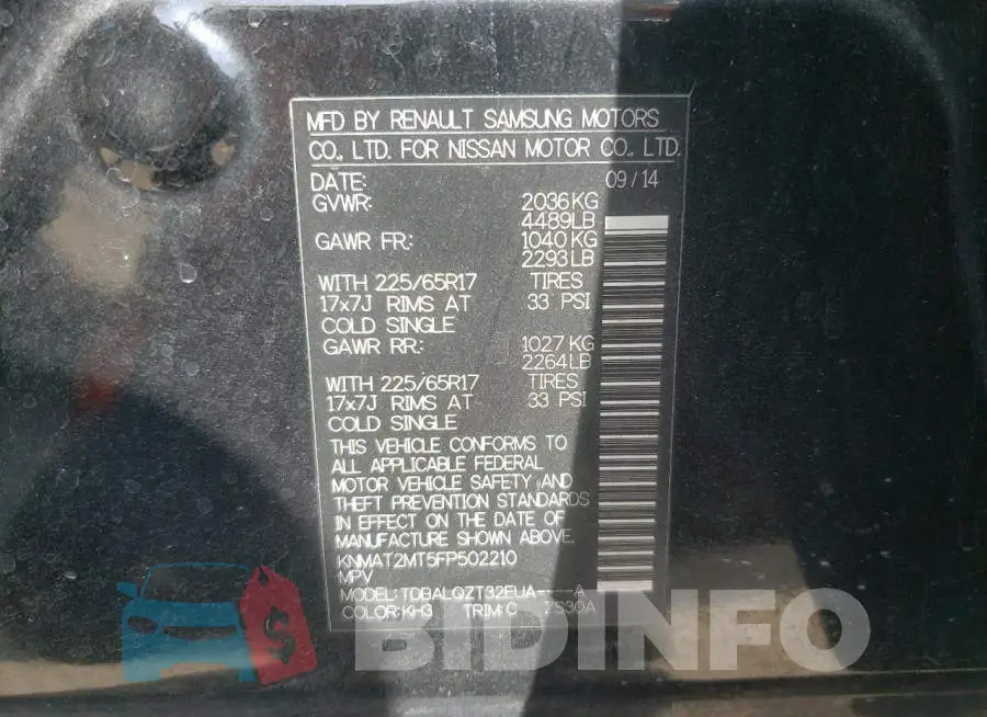 KNMAT2MT5FP502210 Photo# 14