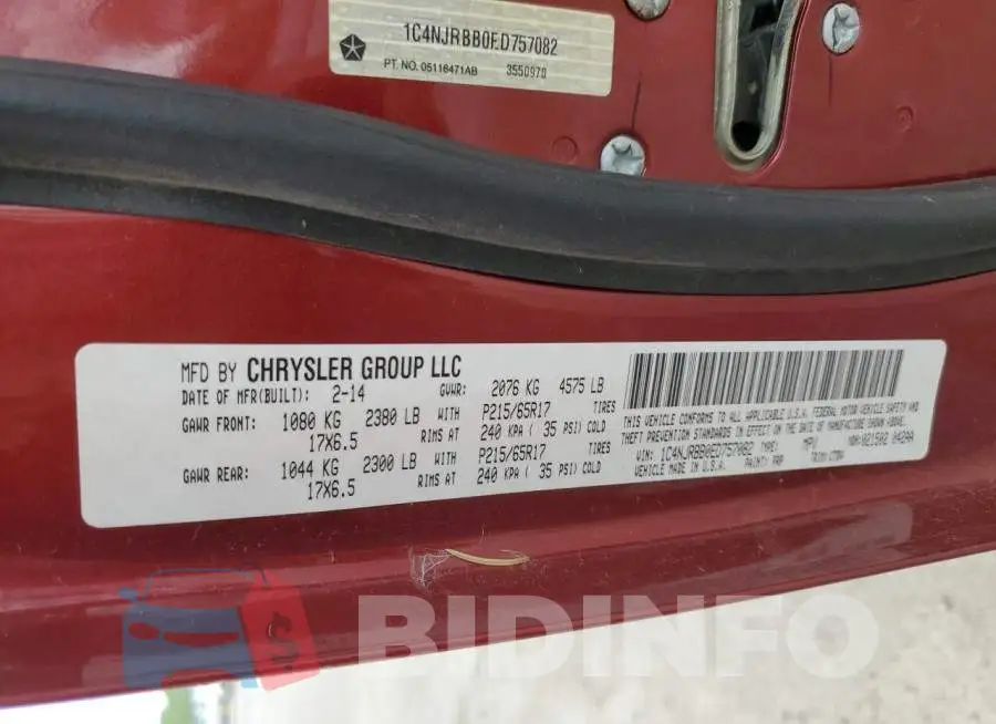 1C4NJRBB0ED757082 Photo# 13