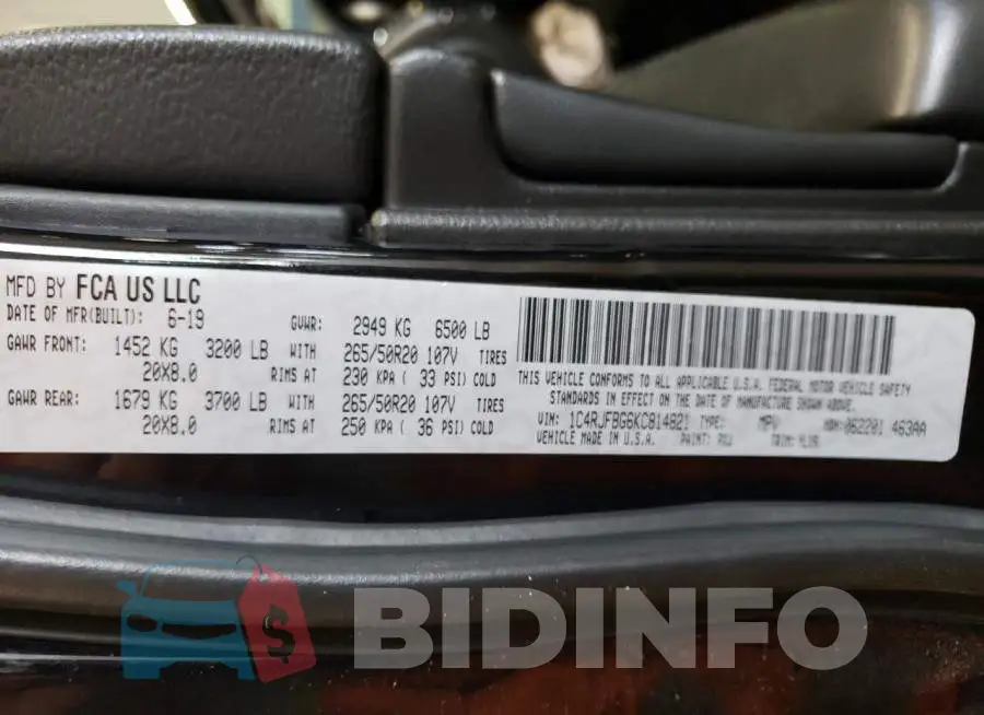 1C4RJFBG6KC814821 Photo# 14