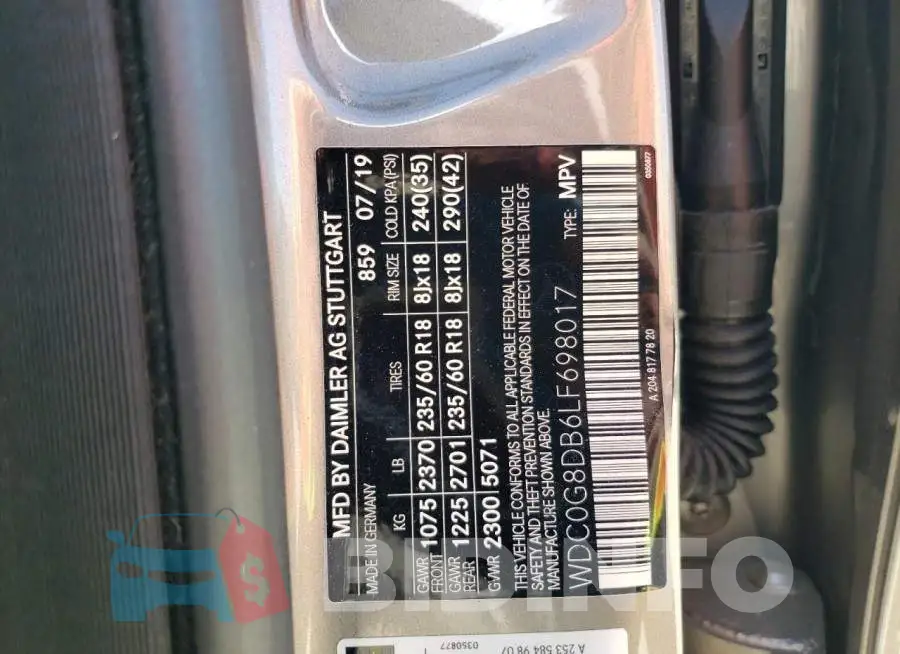 WDC0G8DB6LF698017 Photo# 13