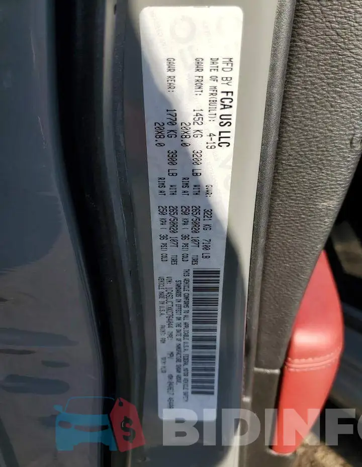 1C4SDJCTXKC764044 Photo# 12