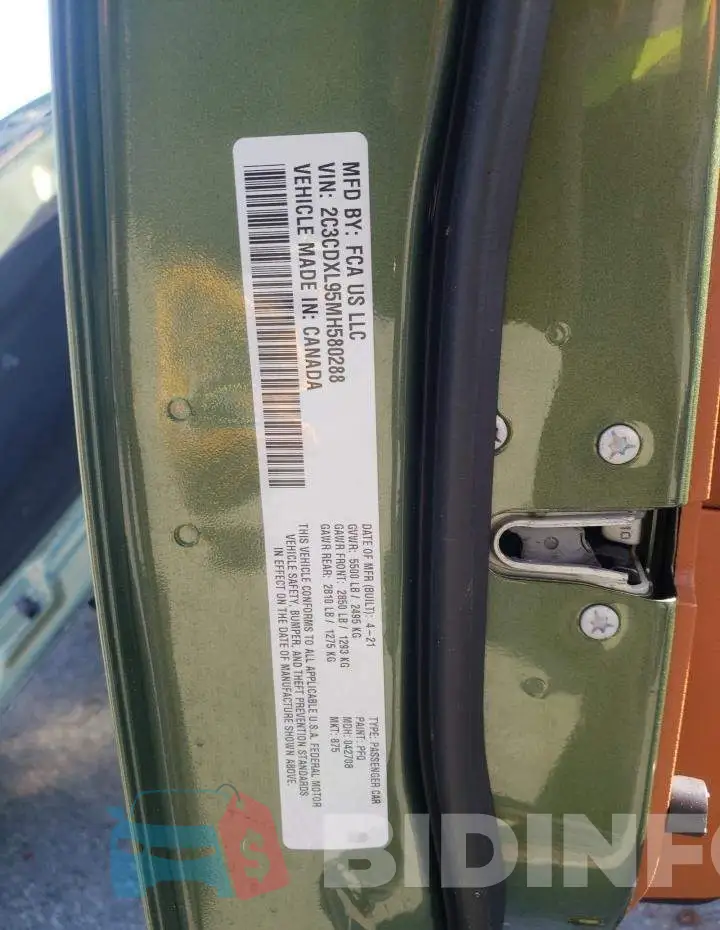 2C3CDXL95MH580288 Photo# 13