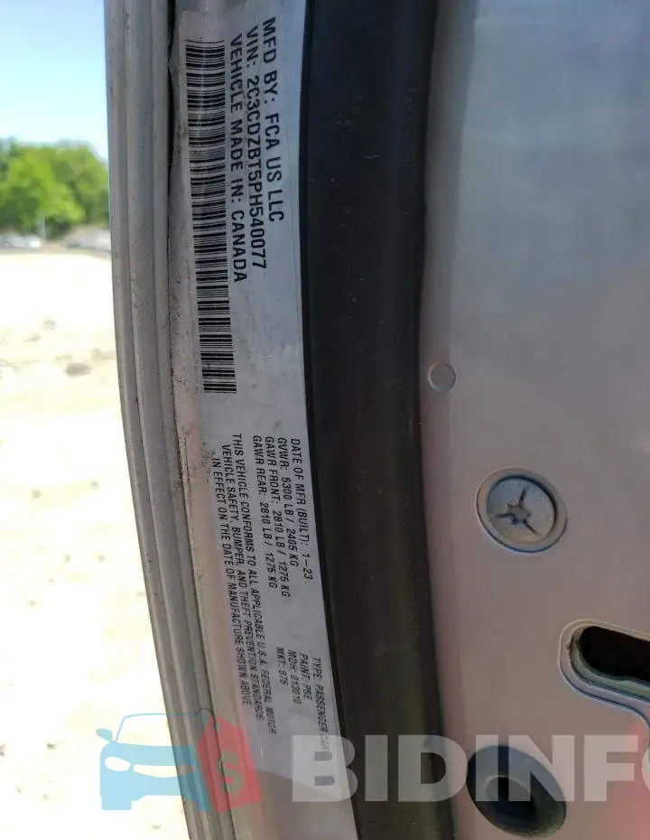 2C3CDZBT5PH540077 Photo# 13