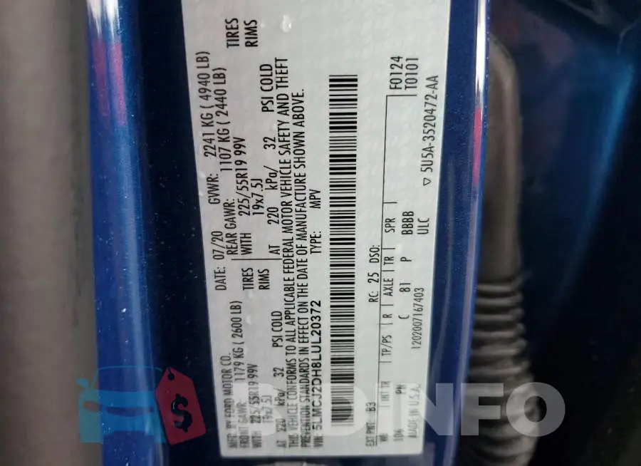 5LMCJ2DH8LUL20372 Photo# 14
