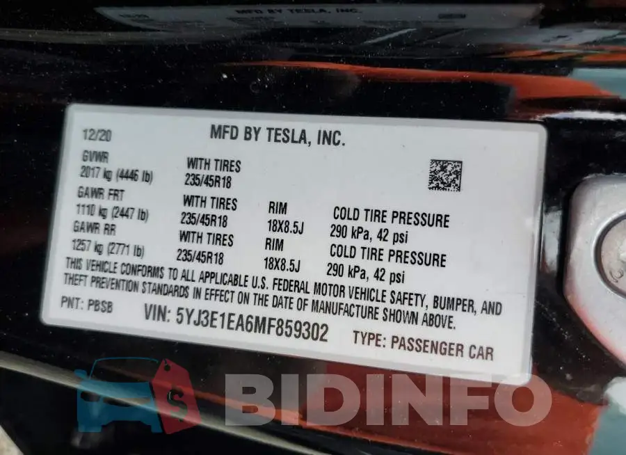 5YJ3E1EA6MF859302 Photo# 12
