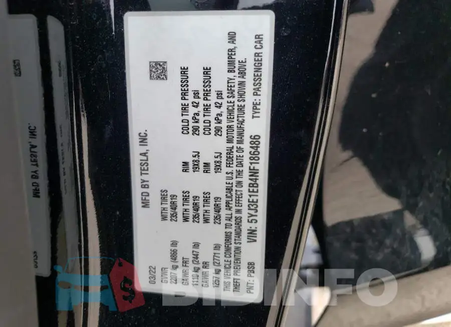 5YJ3E1EB4NF186486 Photo# 13