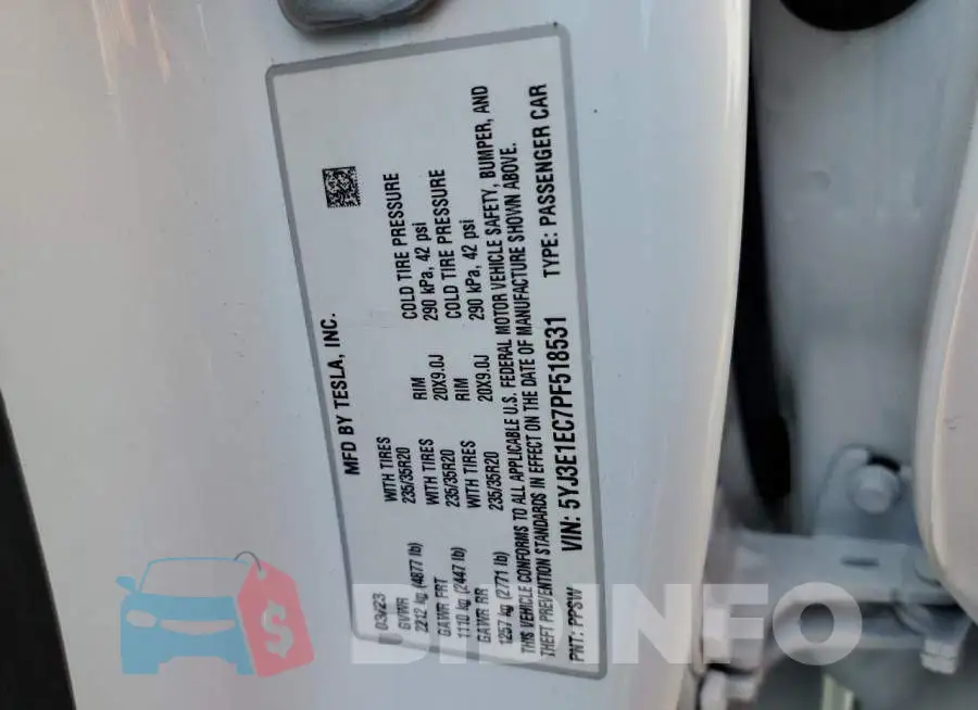 5YJ3E1EC7PF518531 Photo# 13