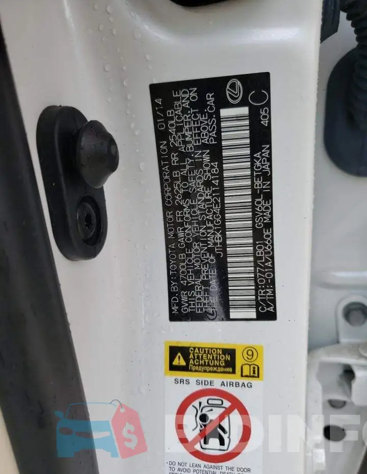 JTHBK1GG4E2114184 Photo# 13