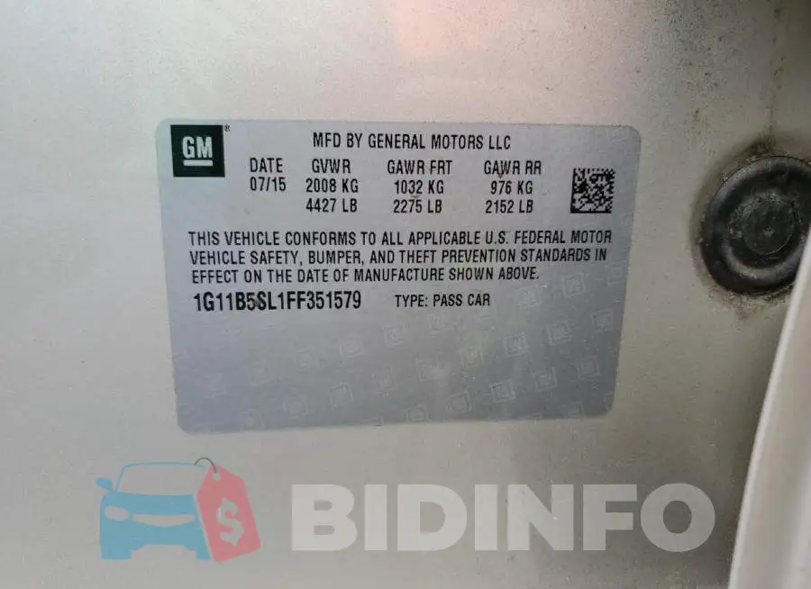 1G11B5SL1FF351579 Photo# 12
