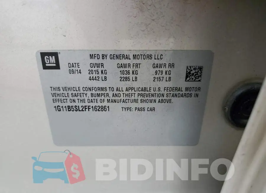 1G11B5SL2FF162861 Photo# 13