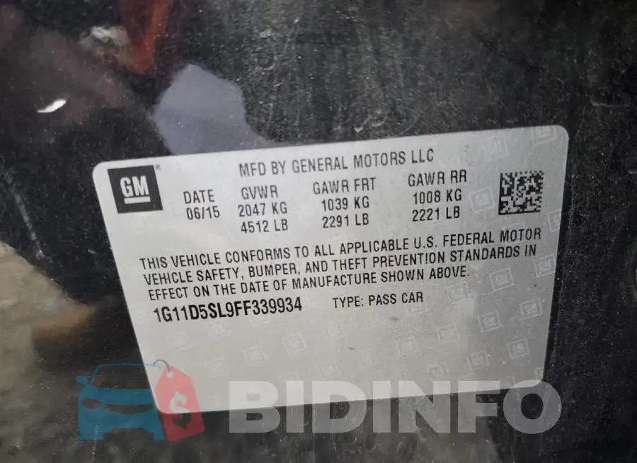 1G11D5SL9FF339934 Photo# 12