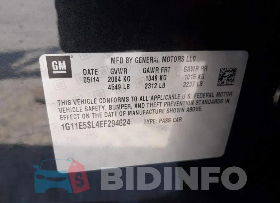 1G11E5SL4EF294624 Photo# 13