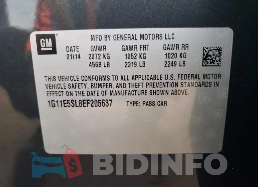 1G11E5SL8EF205637 Photo# 12