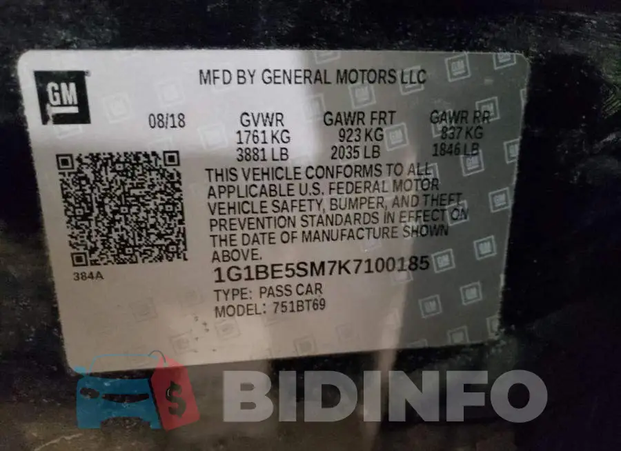 1G1BE5SM7K7100185 Photo# 12