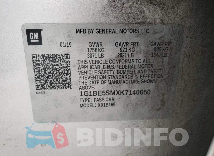 1G1BE5SMXK7140650 Photo# 12